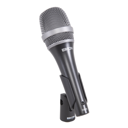 Eikon EKD9 Handheld Vocal Microphone with Bag & Clip, Super-Cardioid, Dynamic Neodymium, Frequency Response 50-19,000 Hz, 3 Pin XLR Male Connector
