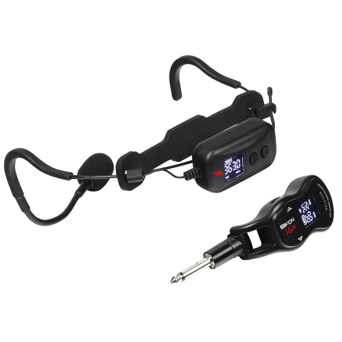 Eikon EKJ&H Wireless Headset Microphone System, UHF 512-541 MHz, 50 Channels, USB-C Charging, 20m Range, Built-in Lithium Battery