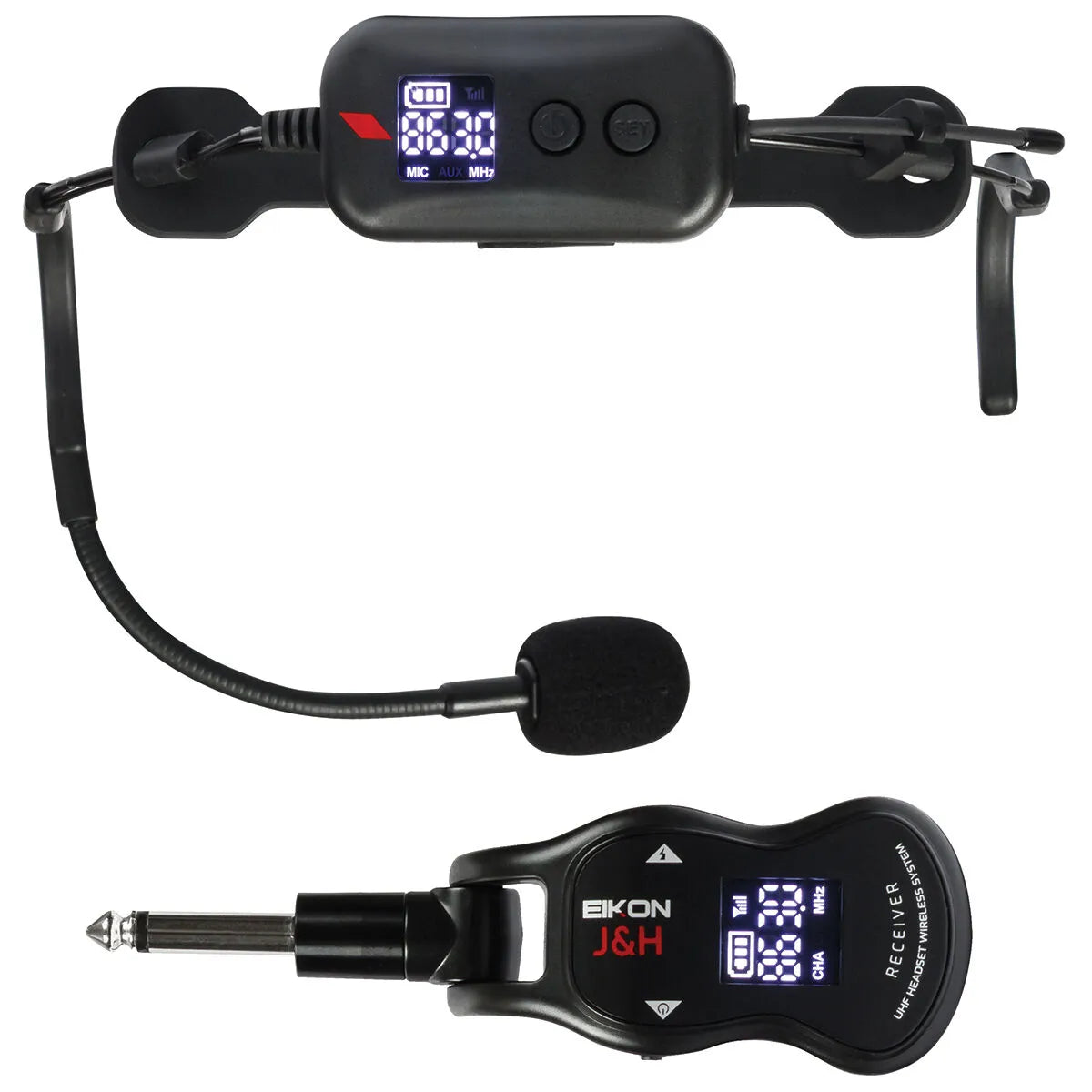 Eikon EKJ&H Wireless Headset Microphone System, UHF 512-541 MHz, 50 Channels, USB-C Charging, 20m Range, Built-in Lithium Battery — view 2