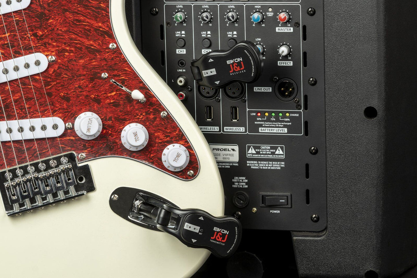 Eikon EKJJA UHF Guitar Wireless System 512-541.7 MHz with Transmitter, Receiver, USB-C Charging Cable — view 7
