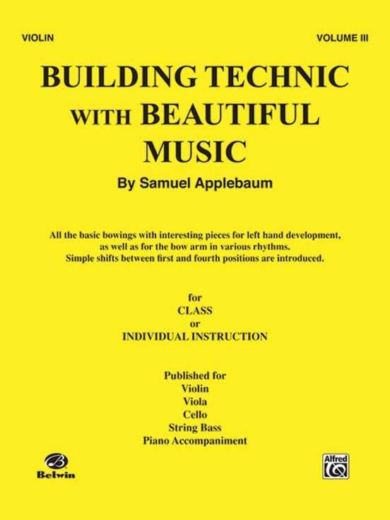 Building Technic with Beautiful Music Book 3 for Violin