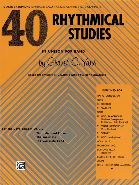 40 Rhythmical Studies for E Flat Alto Saxophone