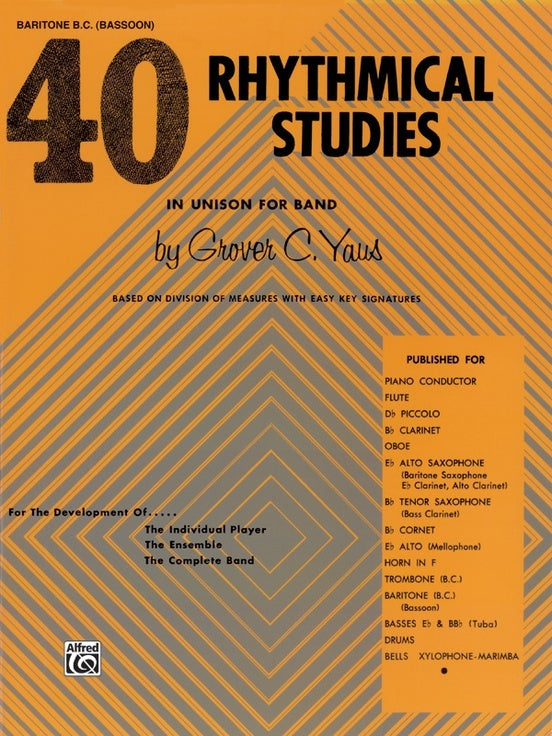 40 Rhythmical Studies for Baritone BC and Bassoon