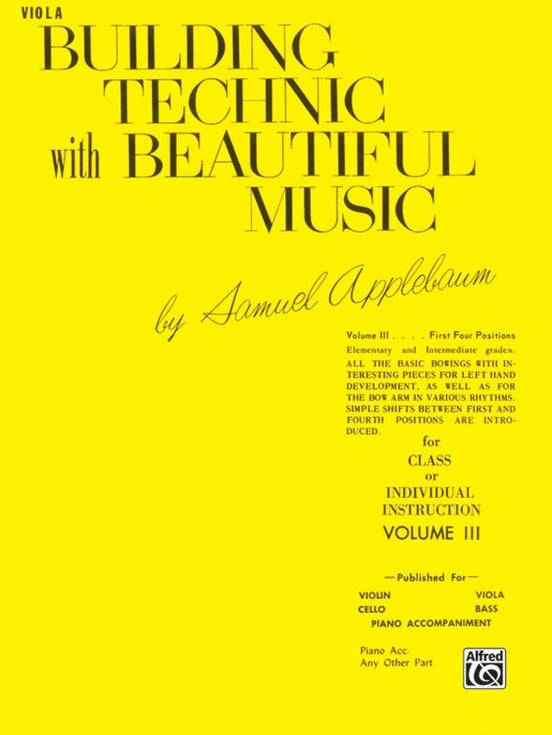 Building Technic with Beautiful Music Book 3 for Viola Sheet Music