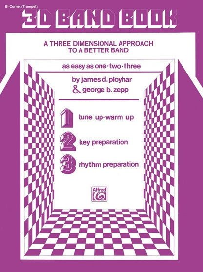 3-D Band Book B Flat Cornet Trumpet Sheet Music