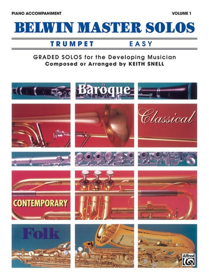 Belwin Master Solos Easy Book 1 Trumpet Piano Accompaniment Sheet Music