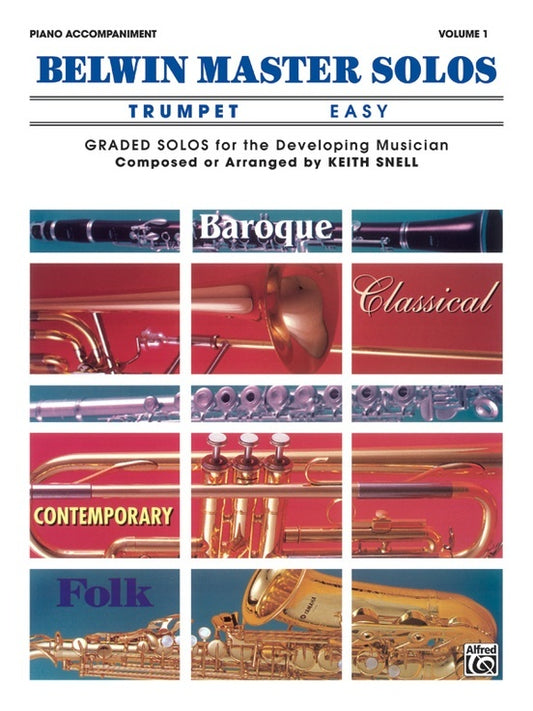 Belwin Master Solos Easy Book 1 Trumpet Piano Accompaniment Sheet Music