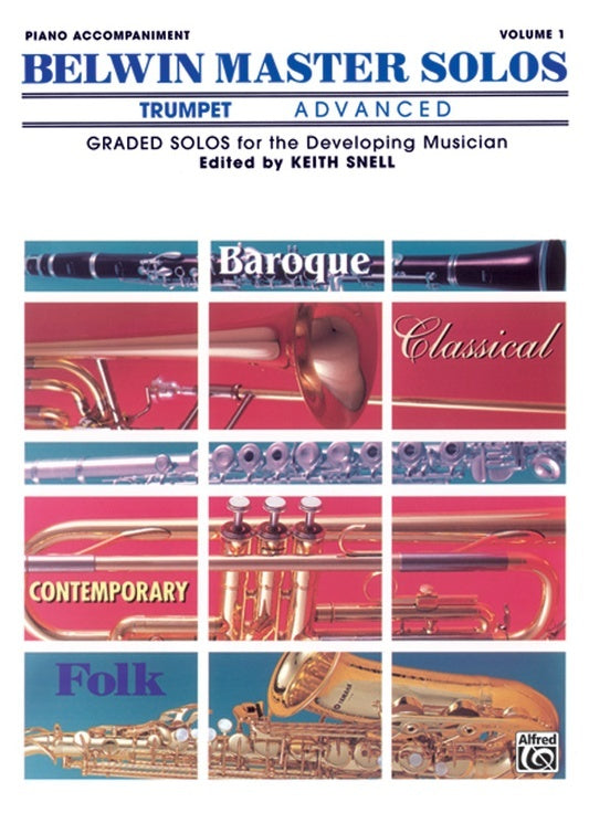 Belwin Master Solos Advanced Book 1 Trumpet Piano Accompaniment