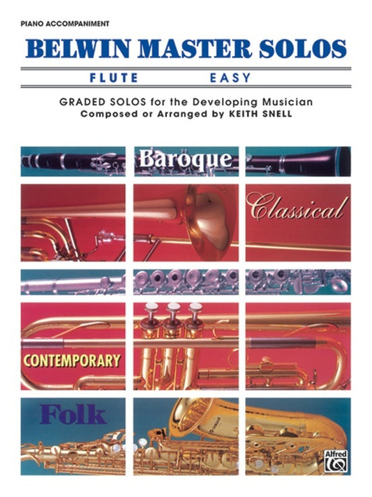 Belwin Master Solos Easy Book 1 Flute Piano Accompaniment Sheet Music