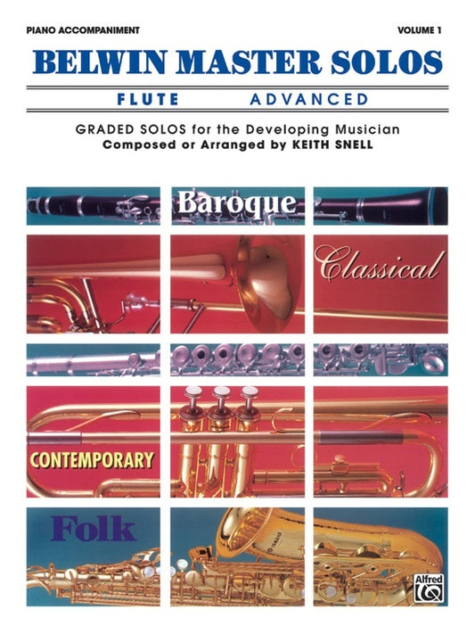 Belwin Master Solos Advanced Book 1 Flute Piano Accompaniment
