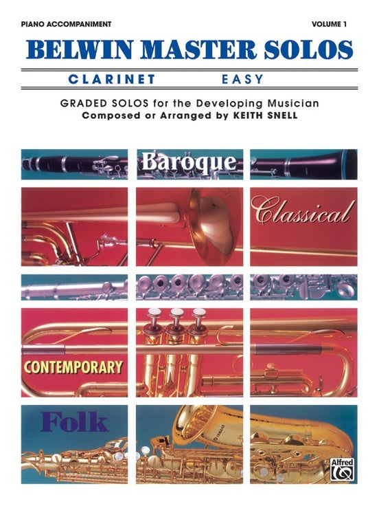 Belwin Master Solos Easy Book 1 Clarinet Piano Accompaniment