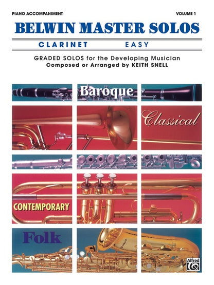 Belwin Master Solos Easy Book 1 Clarinet Piano Accompaniment