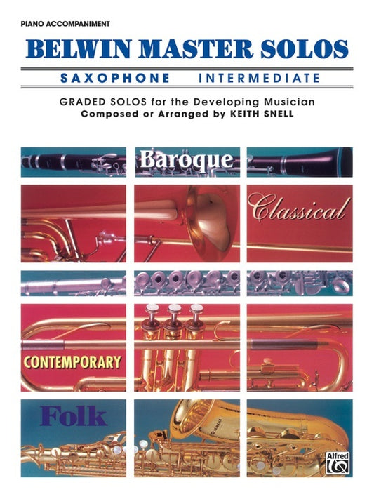 Belwin Master Solos Intermediate Book 1 Alto Saxophone Piano Accompaniment