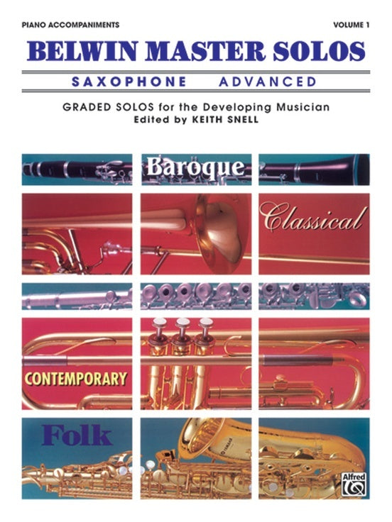 Belwin Master Solos Advanced Book 1 Saxophone Piano Accompaniment