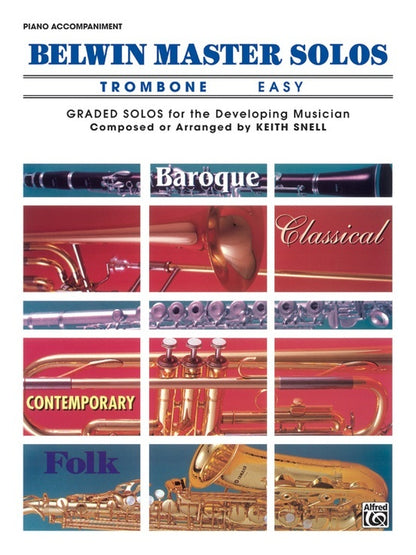 Belwin Master Solos Easy Book 1 Trombone Piano Accompaniment Sheet Music