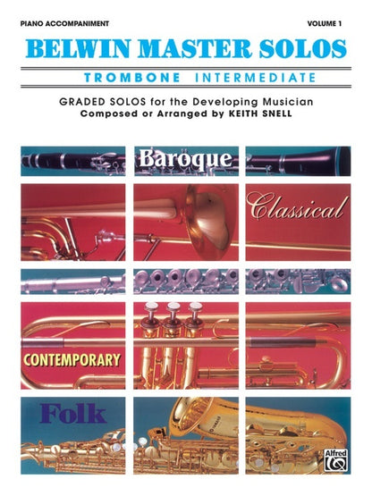 Belwin Master Solos Intermediate Book 1 Trombone Piano Accompaniment