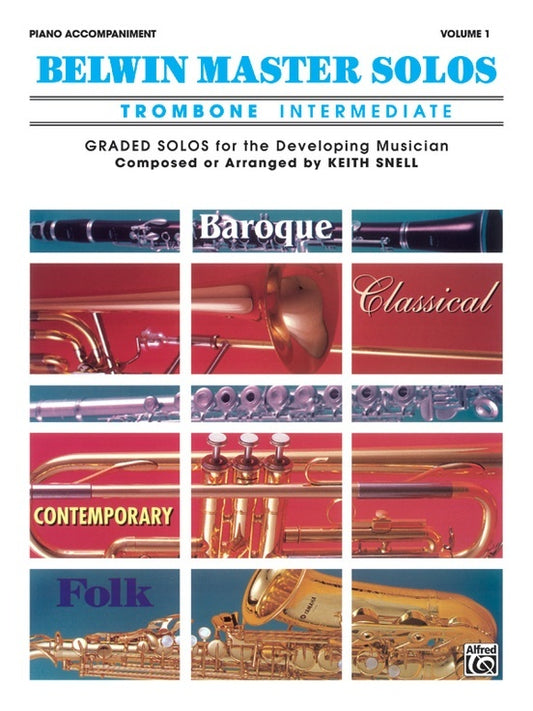 Belwin Master Solos Intermediate Book 1 Trombone Piano Accompaniment