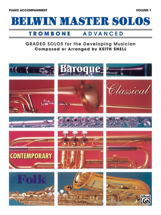 Belwin Master Solos Advanced Book 1 Trombone Piano Accompaniment