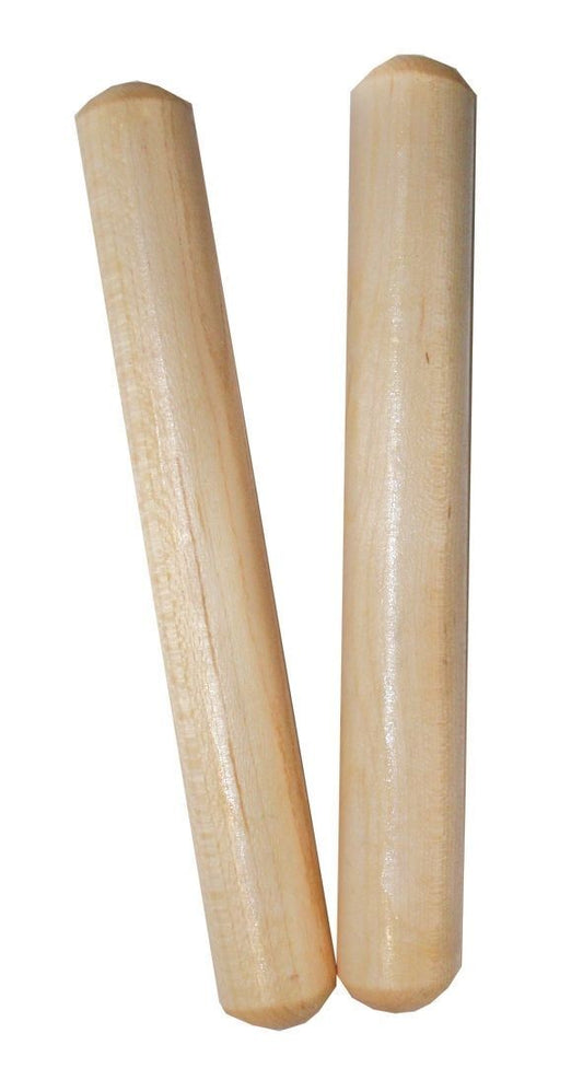 20 x MANO PERCUSSION - Wooden Round 6" Claves Educational, Pair, Natural Finish