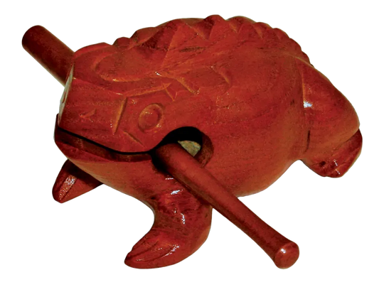 Mano Percussion Guiro Tone Frog Brown 3 Inch Long with Wood Beater