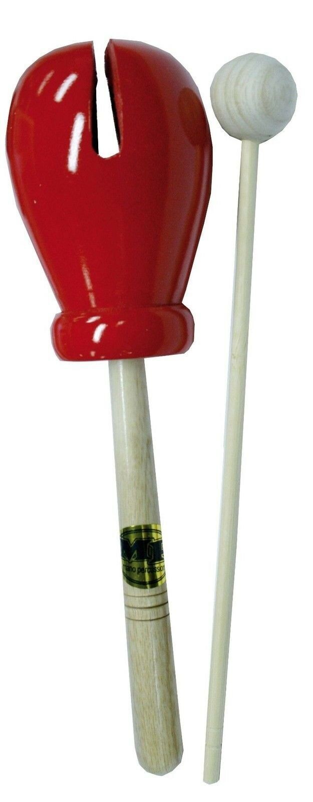 MANO PERCUSSION Wooden Tulip Block Red  Kids, Education, Beater Included