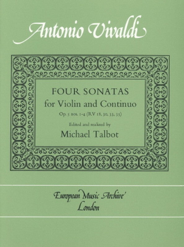 Four Sonatas For Violin And Continuo (Softcover Book)