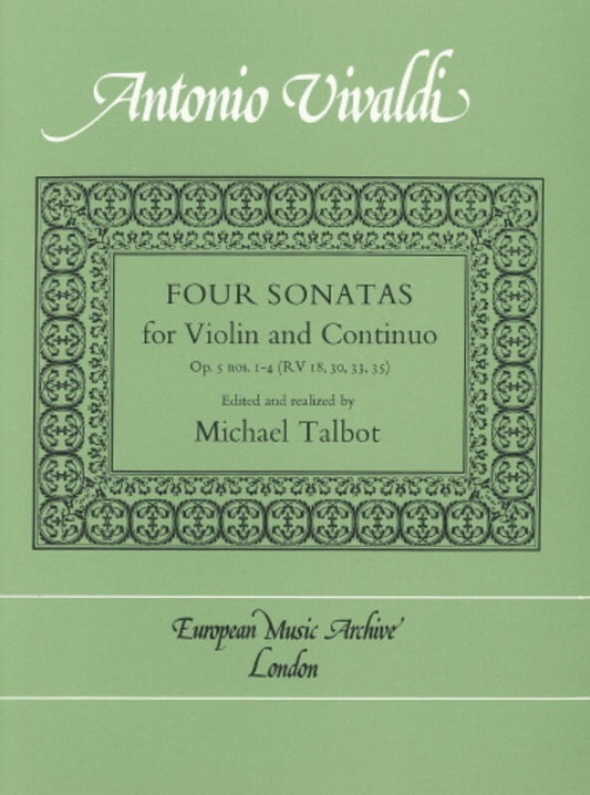 Four Sonatas For Violin And Continuo (Softcover Book)