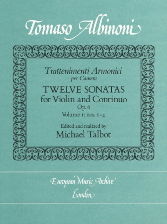 Trattenimenti Armonici 12 Sonatas Vol 1 Violin (Softcover Book)