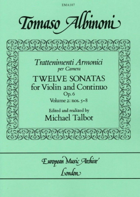 Trattenimenti Armonici 12 Sonatas Vol 2 Violin (Softcover Book)