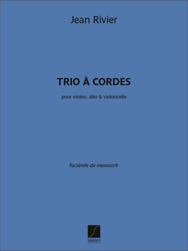 Rivier - Trio A Cordes For Violin/Viola/Cello Score Score (Viola|Cello|Violin)