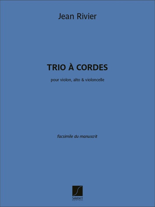Rivier - Trio A Cordes For Violin/Viola/Cello Score Score (Viola|Cello|Violin)