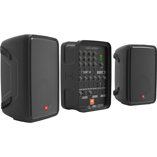 JBL Eon208P 8" 300W PA System 8 Channel Mixer and Bluetooth