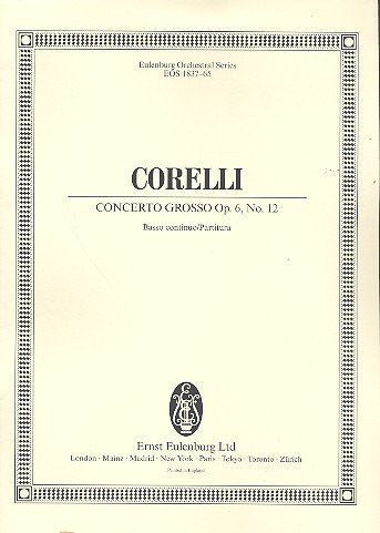 Corelli - Concerto Grosso F Major Op 6/12 Score/Bc Part (Eulenburg)
