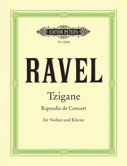 Ravel - Tzigane Rhapsody De Concert Violin/Piano (Softcover Book)