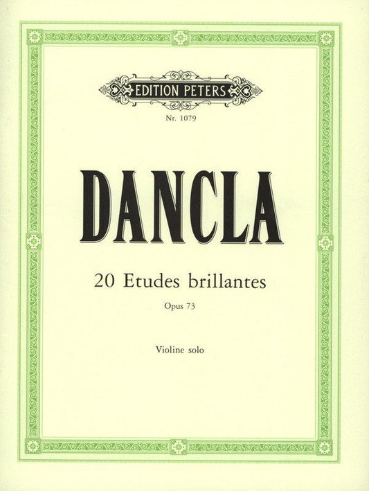 Dancla 20 Etudes Brillantes Op. 73 for Violin Solo, Edition Peters, 38 Pages