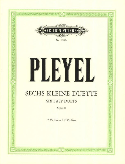 Pleyel 6 Easy Duets Op. 8 for 2 Violins, Edition Peters, Violin Duet, 1 Page