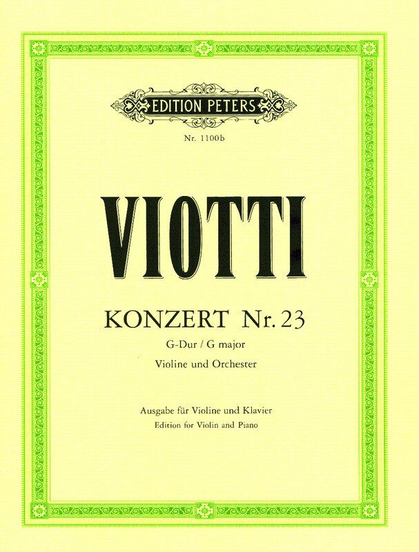 Viotti - Concerto No. 23 in G Major for Violin and Piano, Edition Peters