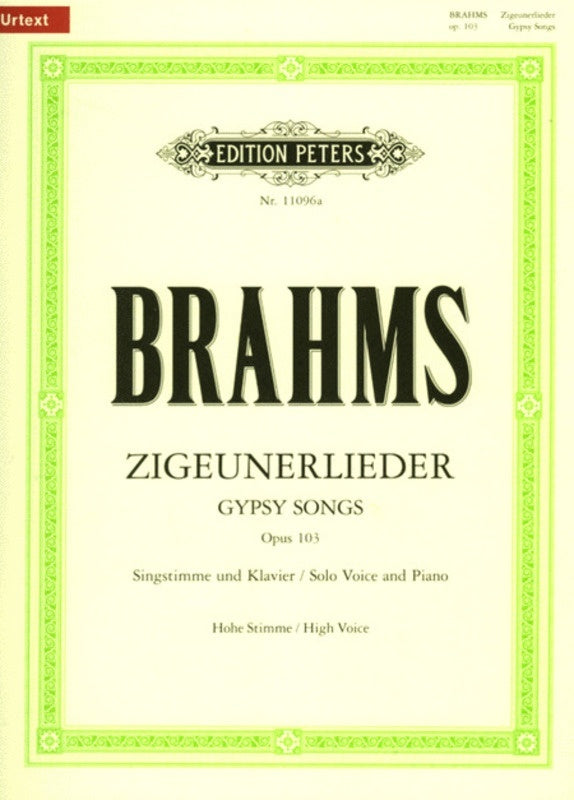Zigeunerlieder Op 103 High (Softcover Book)