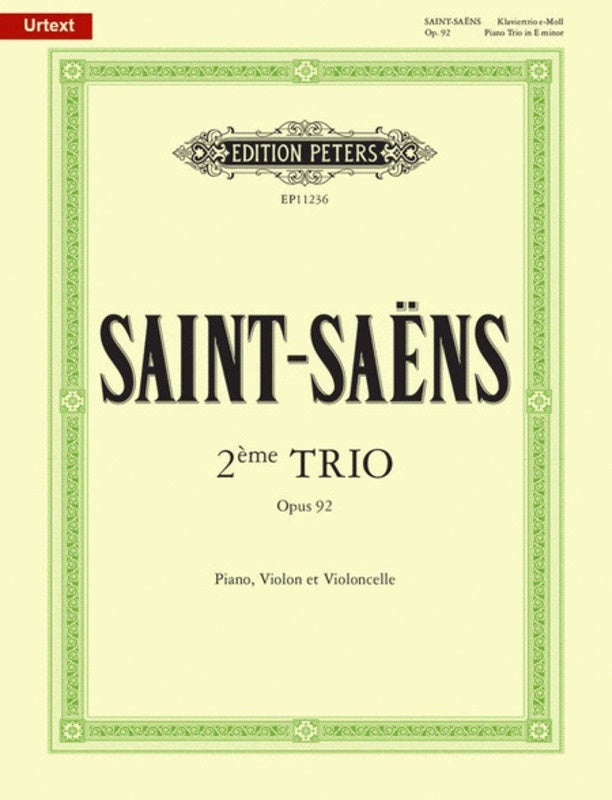 Piano Trio No 2 Op 92 E Violin Vc Piano Urtext (Softcover Book)