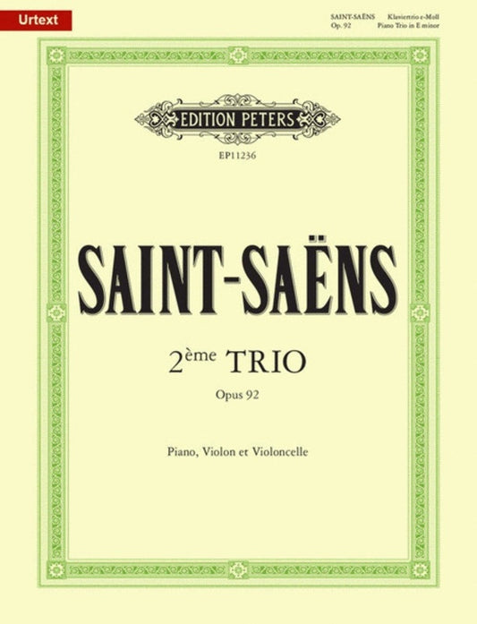 Piano Trio No 2 Op 92 E Violin Vc Piano Urtext (Softcover Book)