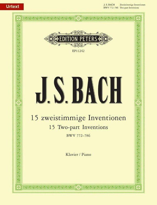 Bach - 15 Two-Part Inventions BWV 772-786 for Piano Solo, Edited by Ulrich Bartels, Edition Peters