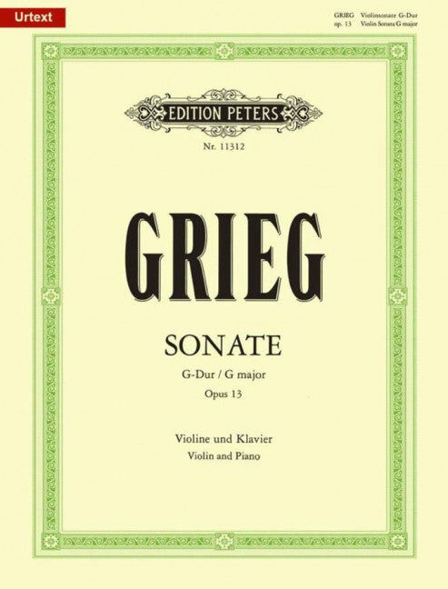 Grieg Violin Sonata No. 2 in G Op. 13 - Violin/Piano Accompaniment - Peters EP11312