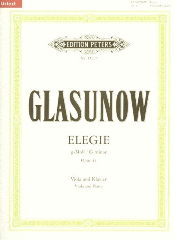 Glazunov - Elegy Op. 44 for Viola and Piano, Edition Peters, 1 Page