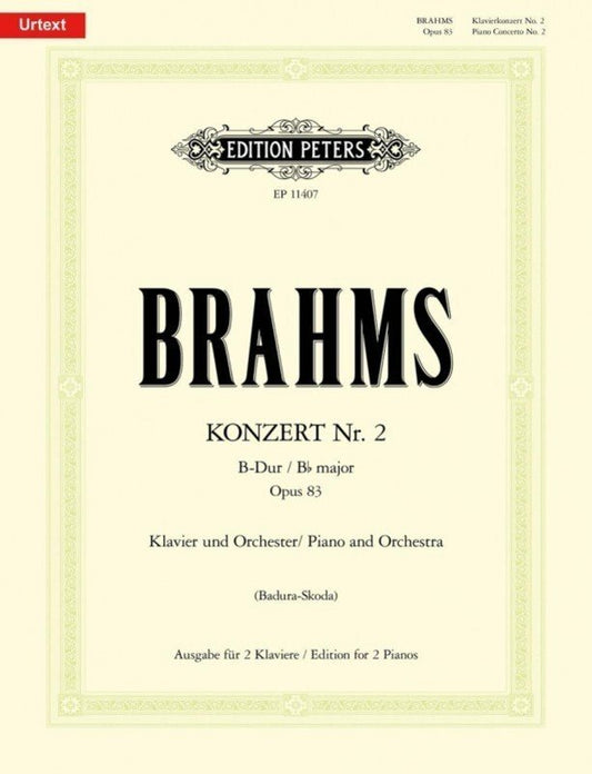 Brahms: Piano Concerto No. 2 in B-flat, Op. 83 — 2 Pianos, 4 Hands (Edition Peters)
