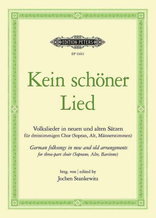 Kein Schoner Lied German Folksongs Sab Softcover Book