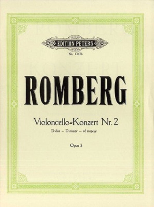 Romberg - Concerto No 2 D Op 3 Cello/Piano (Softcover Book)