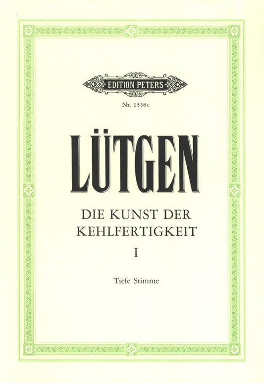 Benoît Lutgen: The Art of Velocity, Vol. 1 — Low Voice (Edition Peters)