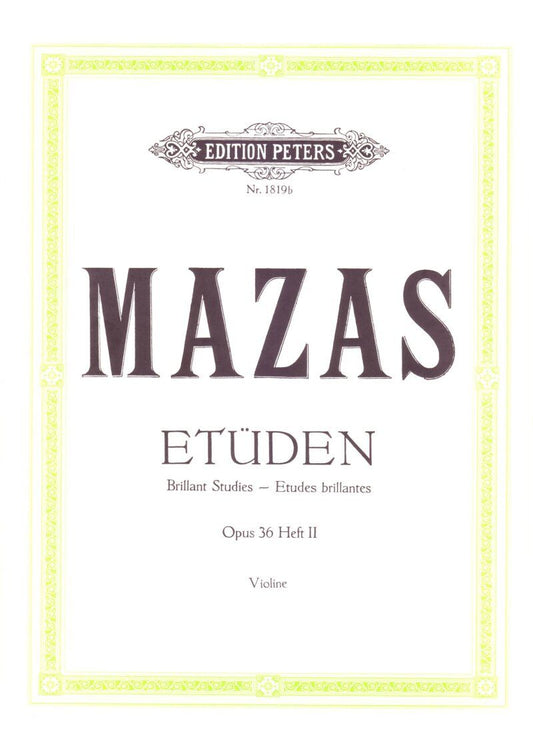 Mazas - Etudes Op 36 Vol 2 for Violin - 27 Brillante Etudes