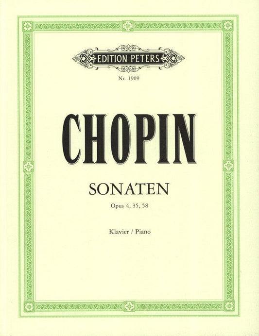 Chopin Sonatas Op. 4, 35, 58 Edited by Scholtz & Pozniak for Piano Solo - Edition Peters