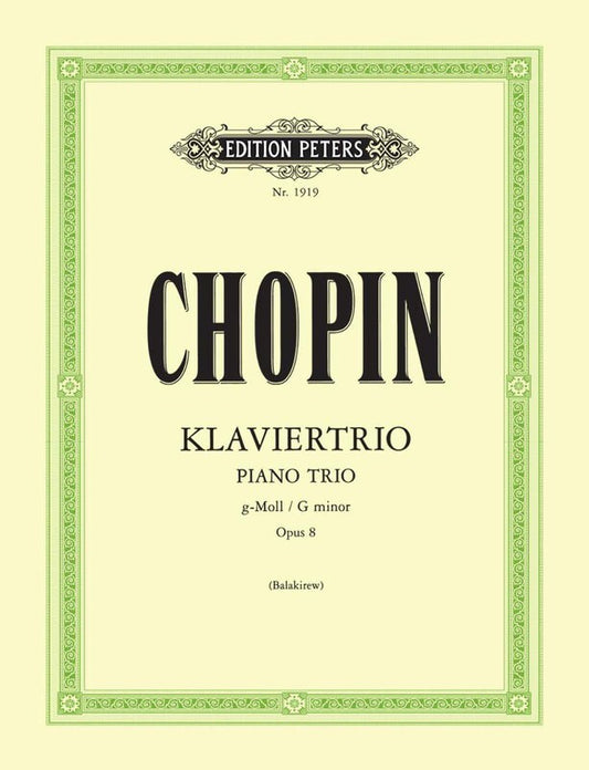 Trio G Min Op 8 Violin Vc Piano Ed Balakirev (Music Score/Parts) Book